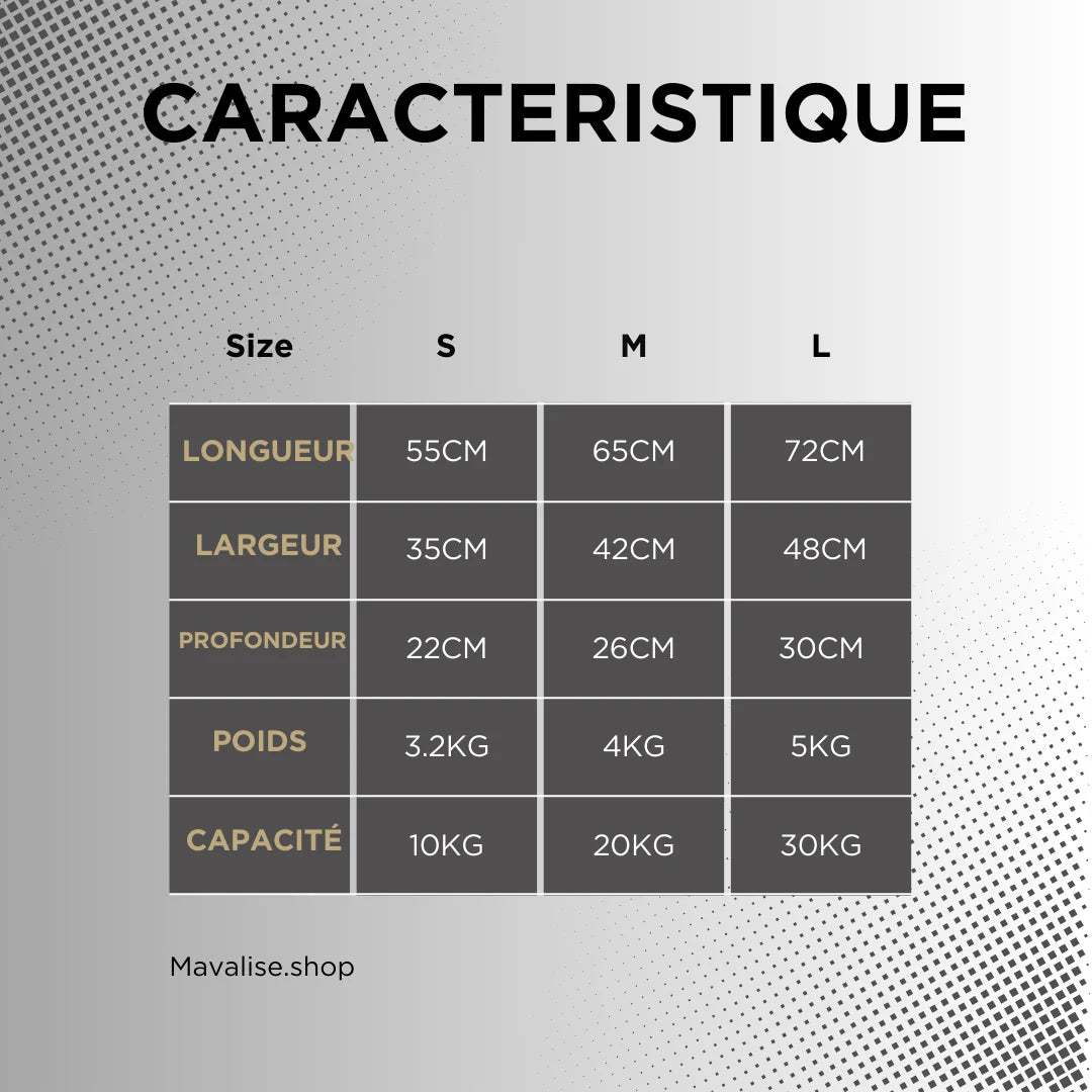 Set valise polycarbone avec fermeture par code